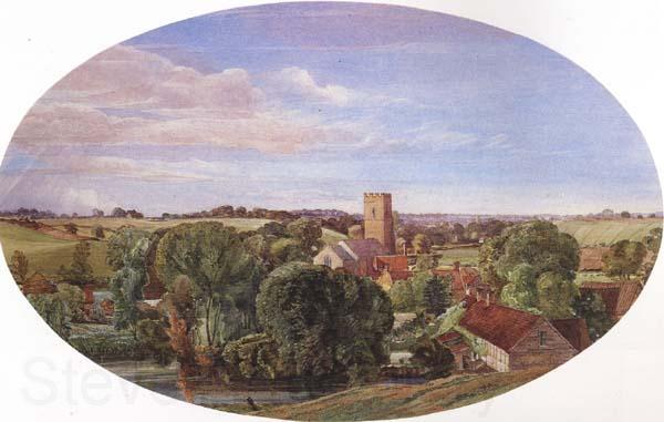 Anthony Frederick Augustus Sandys A Panoramic View of Hunworth (mk46) France oil painting art